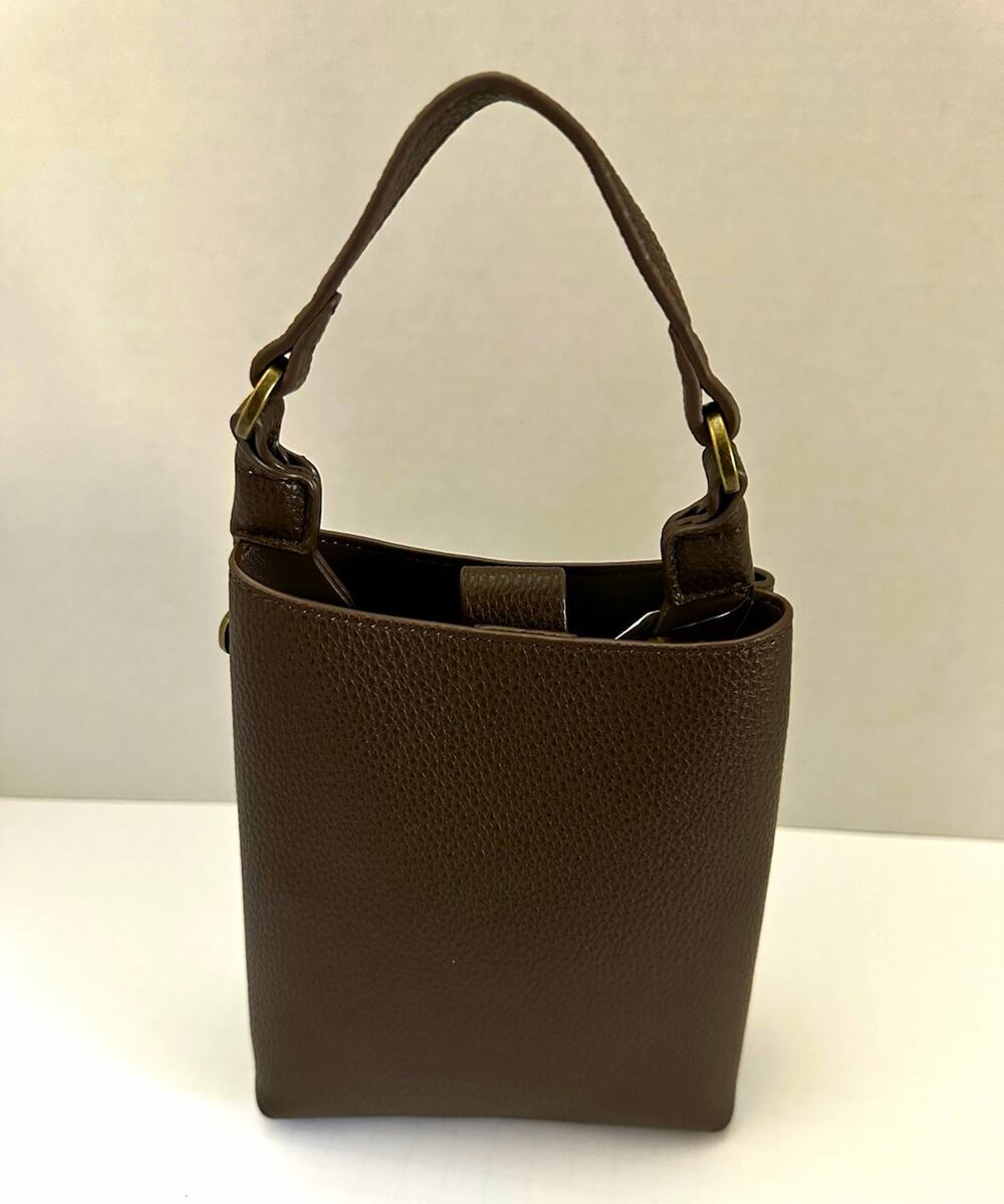 Banana Republic Women’s Brown Vegan Leather Micro Mini Bucket Crossbody Bag NWT
